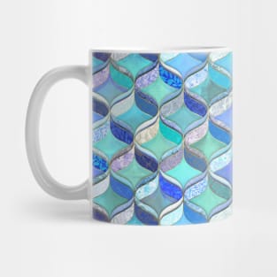 Patchwork Ribbon Ogee Pattern in Blues & Greens Mug